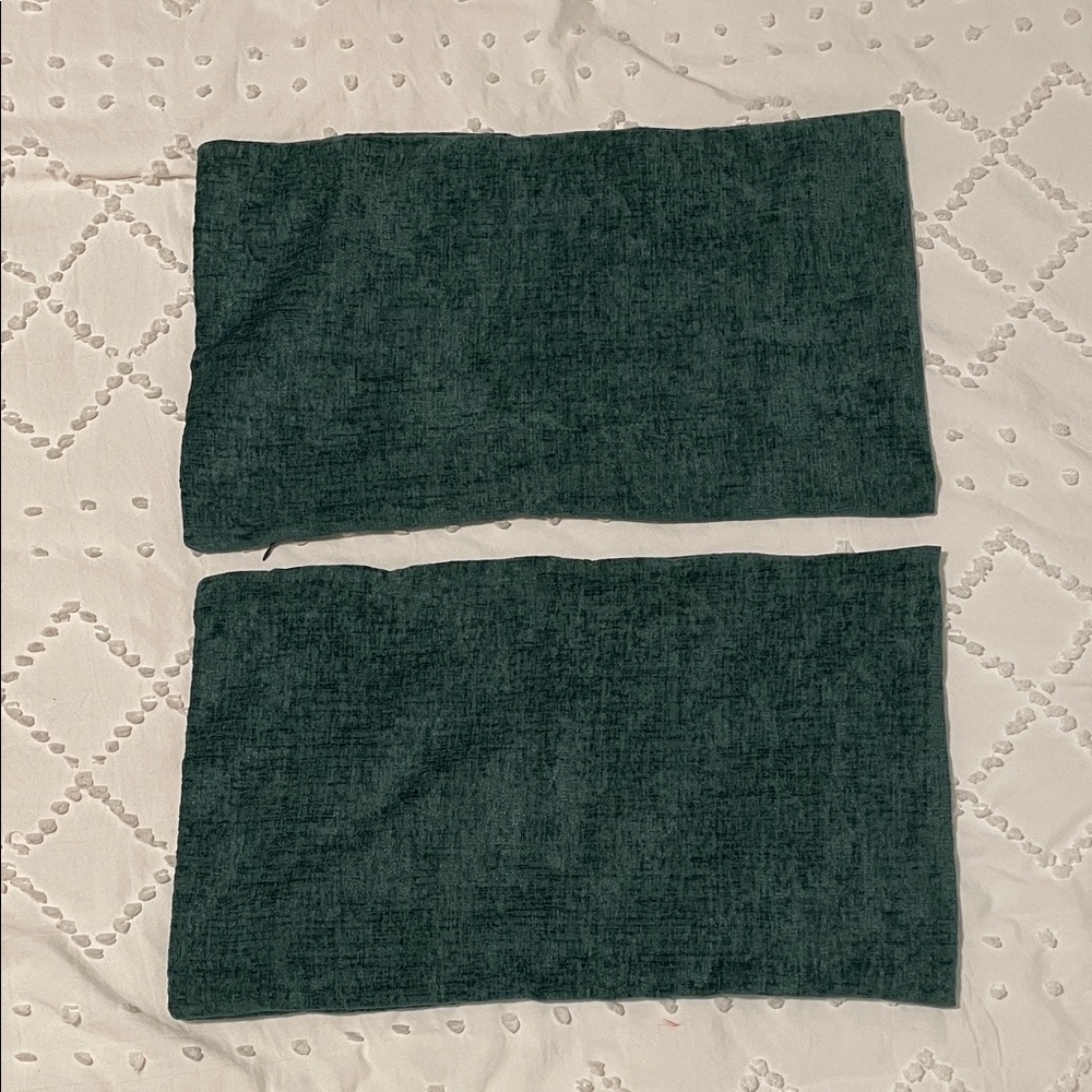 Dark Green Fabric Pillow Covers new set of two